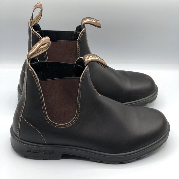 Blundstone Chelsea Boot Mens Size AU 7.5 US 8.5 #500 Stout Brown Leather Pull On - Picture 6 of 15